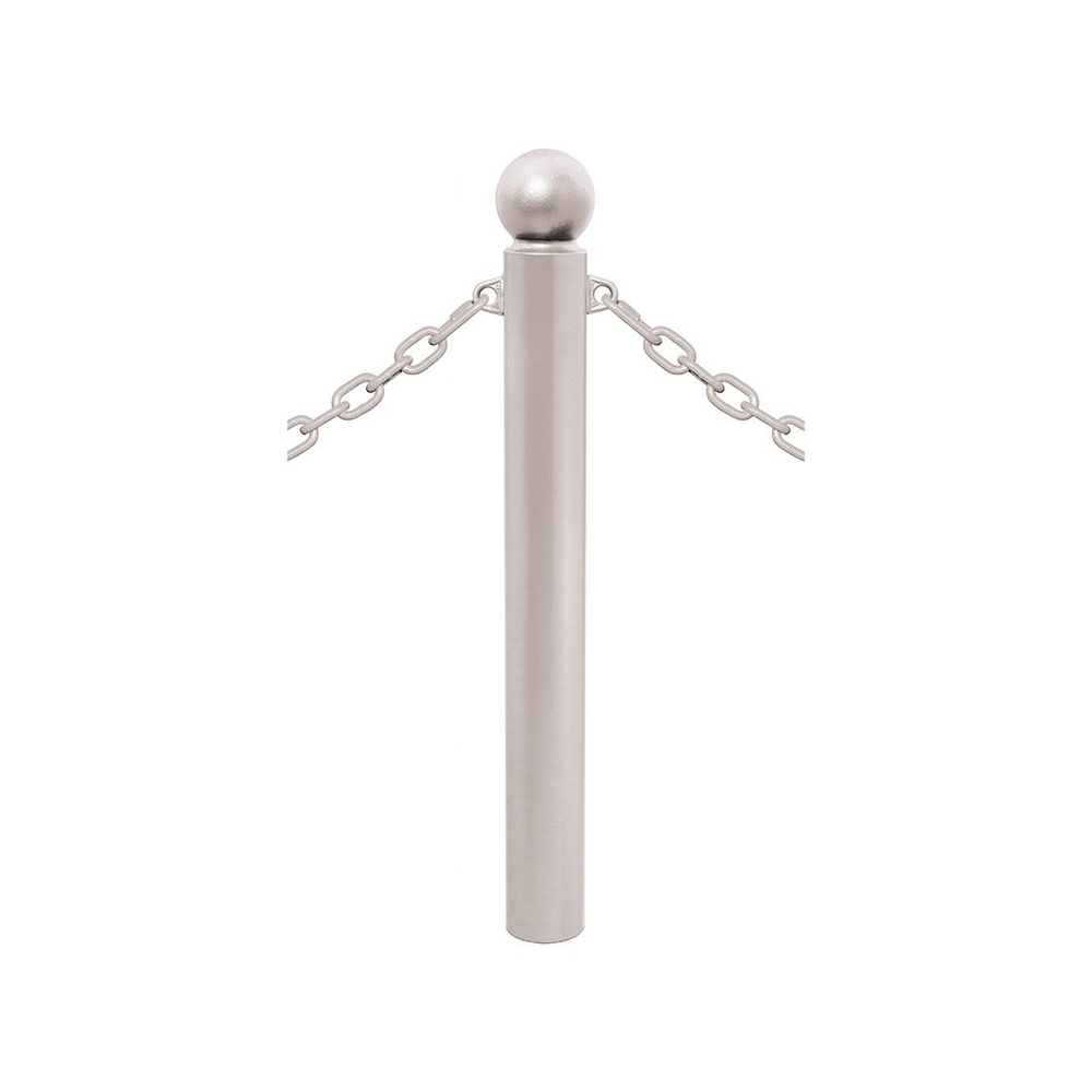 Potelet Province à chaînes RAL7044 - Potelet Ø114mm - 2 anneaux - Pommeau Boule - PROCITY - 206526.7044