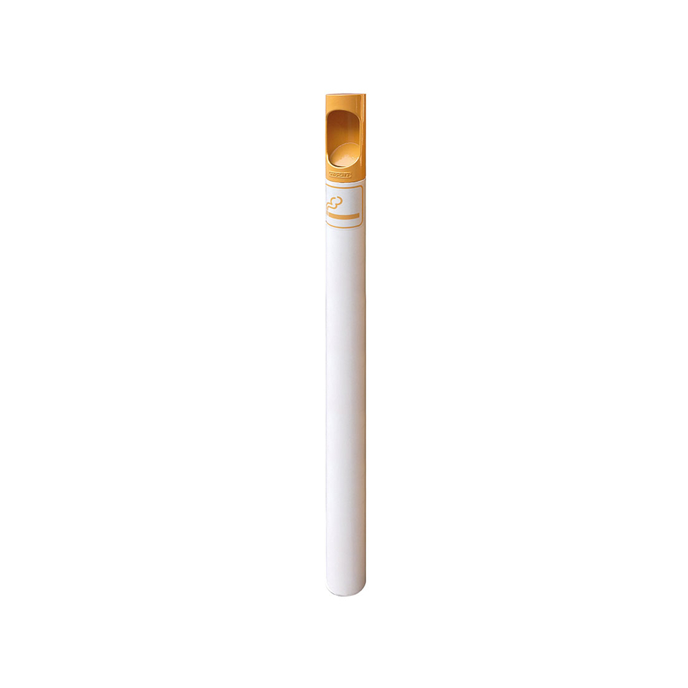 Potelet - cigarette RAL1034 - Potelet sur fourreau-platine à fixer au sol - PROCITY - 206581.1034