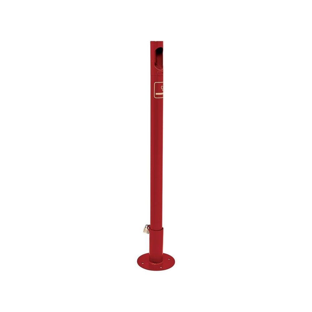 Potelet - cigarette RAL3004 - Potelet sur fourreau-platine à fixer au sol - PROCITY - 206581.3004