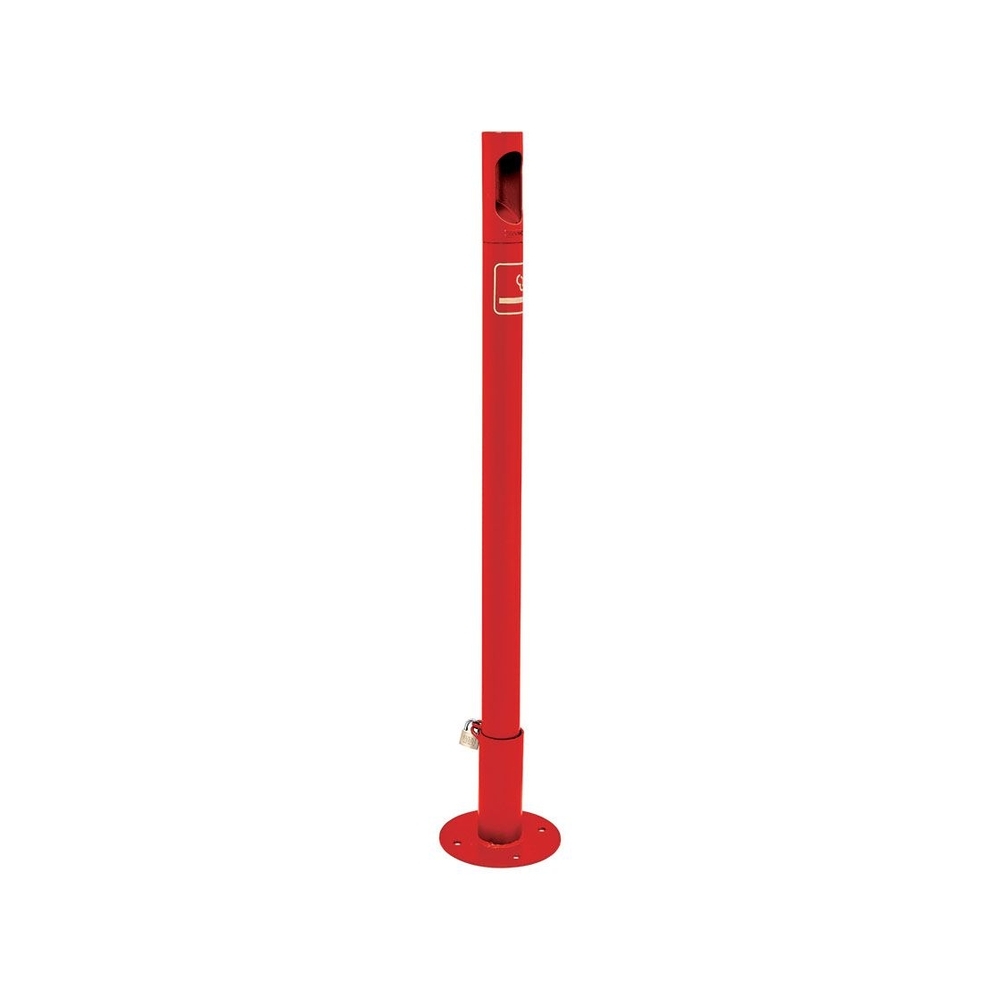 Potelet - cigarette RAL3020 - Potelet sur fourreau-platine à fixer au sol - PROCITY - 206581.3020