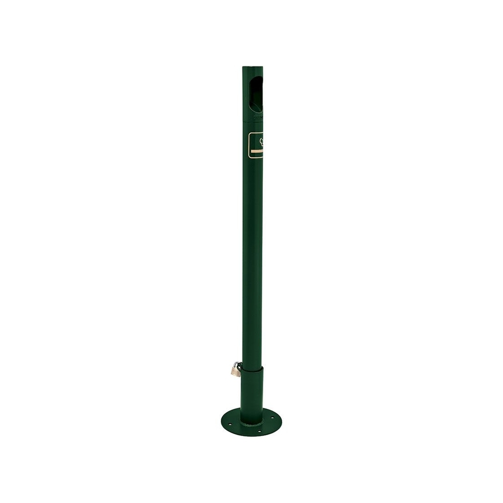 Potelet - cigarette RAL6005 - Potelet sur fourreau-platine à fixer au sol - PROCITY - 206581.6005