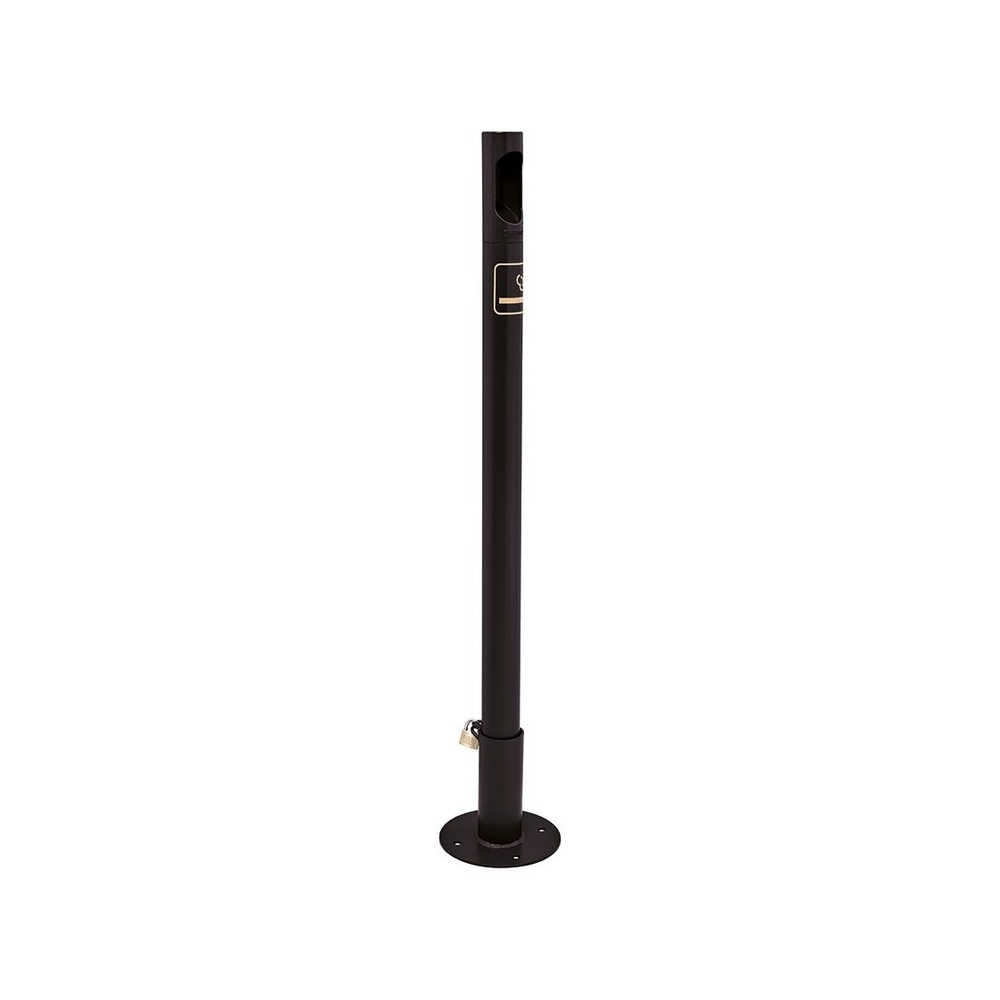Potelet - cigarette RAL9005 - Potelet sur fourreau-platine à fixer au sol - PROCITY - 206581.9005