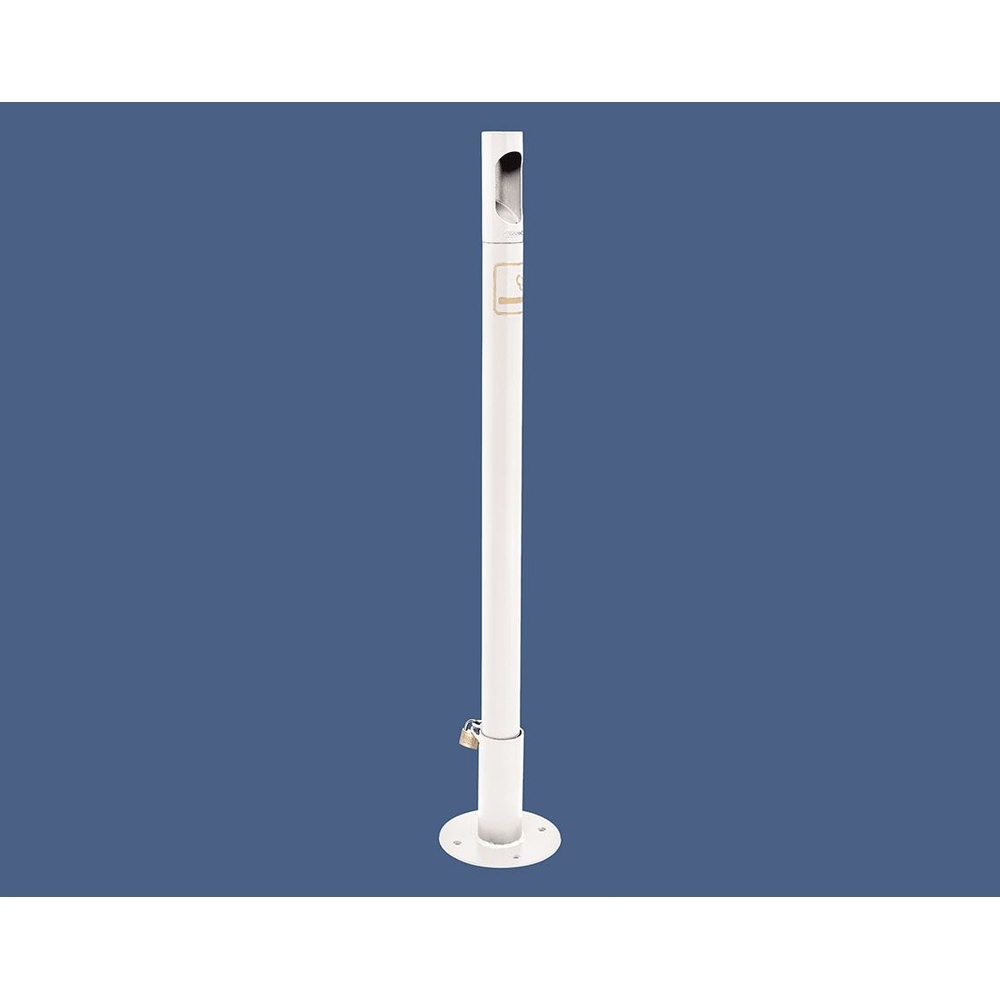 Potelet - cigarette RAL9010 - Potelet sur fourreau-platine à fixer au sol - PROCITY - 206581.9010