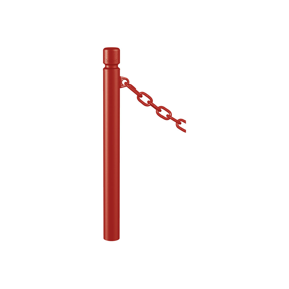 Potelet Agglo à chaînes RAL3004 - Potelet Ø76mm - 1 anneau - PROCITY - 206751.3004