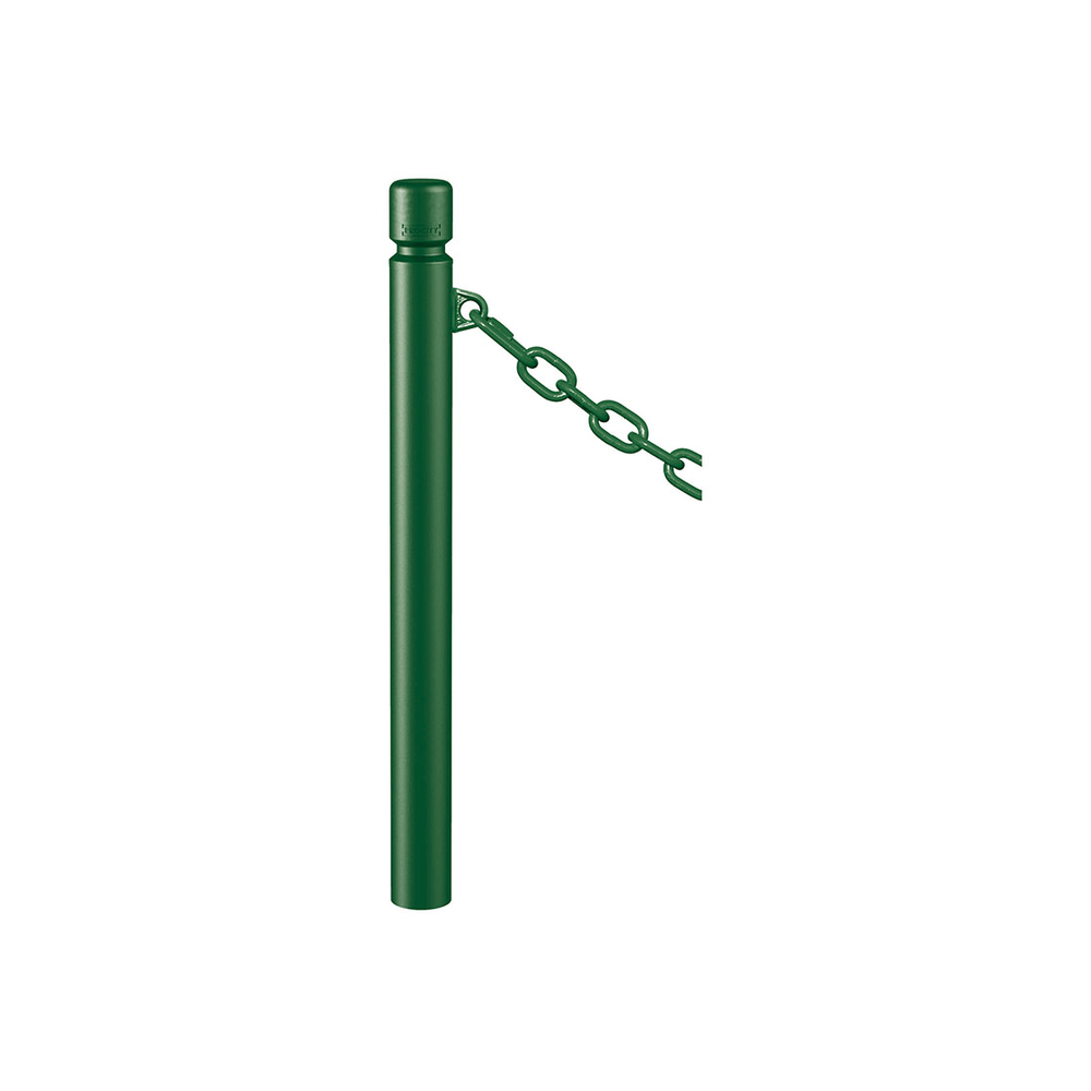 Potelet Agglo à chaînes RAL6005 - Potelet Ø76mm - 1 anneau - PROCITY - 206751.6005