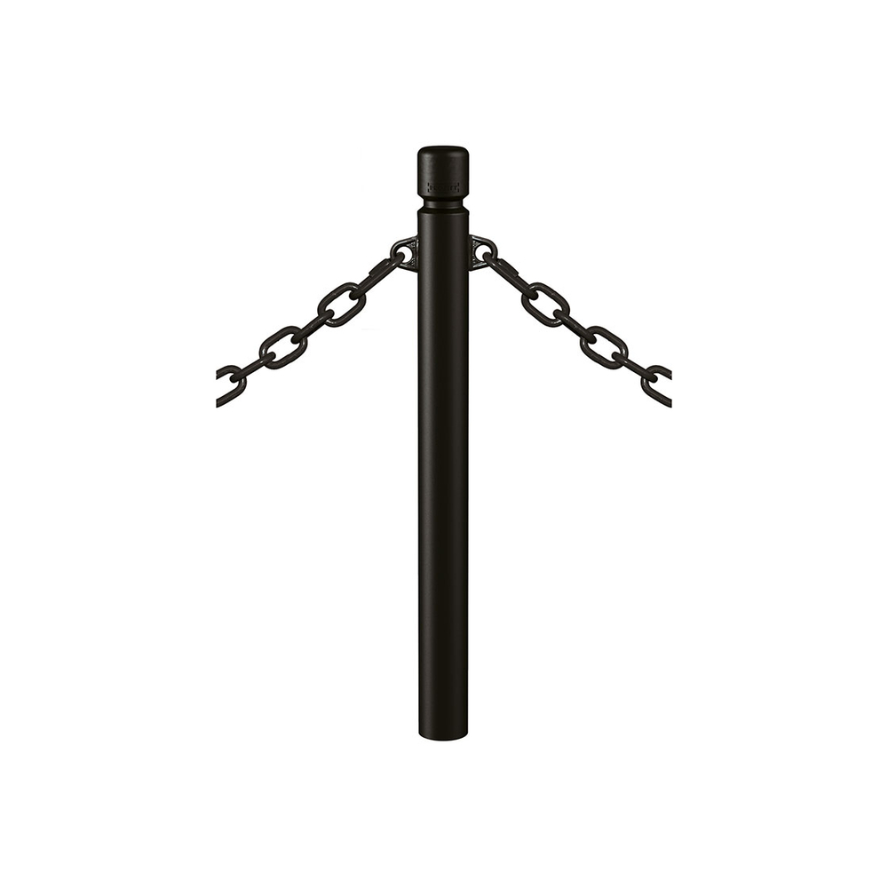 Potelet Agglo à chaînes RAL9005 - Potelet Ø76mm - 2 anneaux - PROCITY - 206752.9005