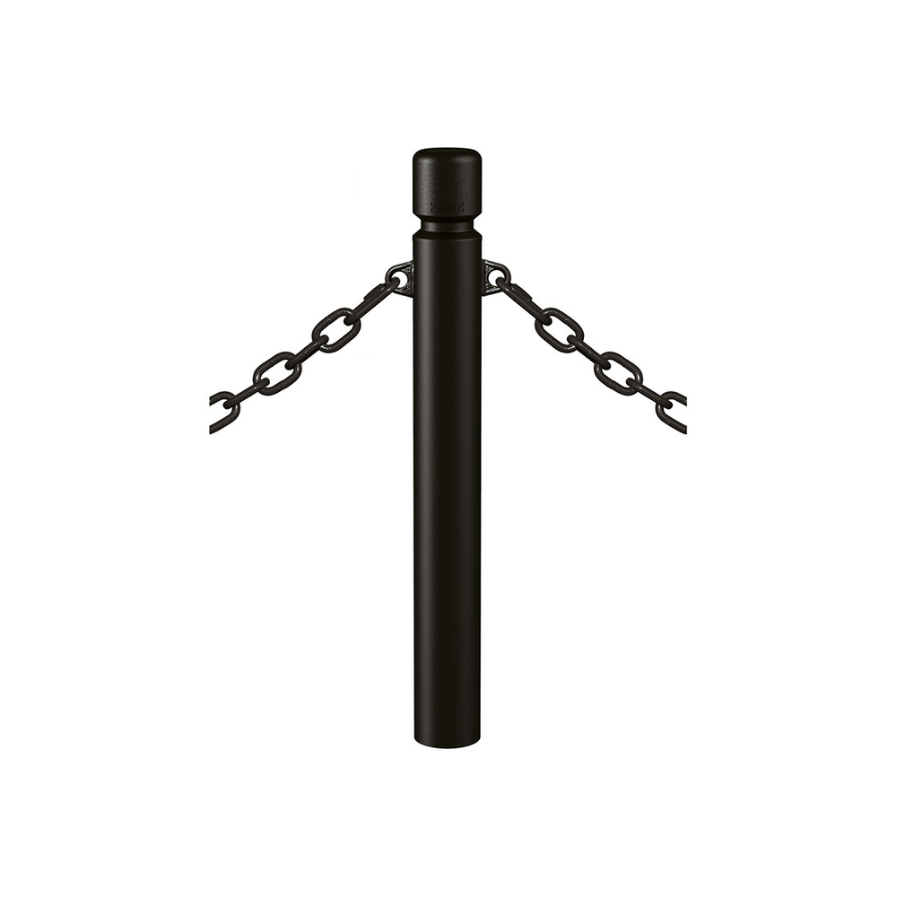 Potelet Agglo à chaînes RAL9005 - Potelet Ø102mm - 2 anneaux - PROCITY - 206756.9005