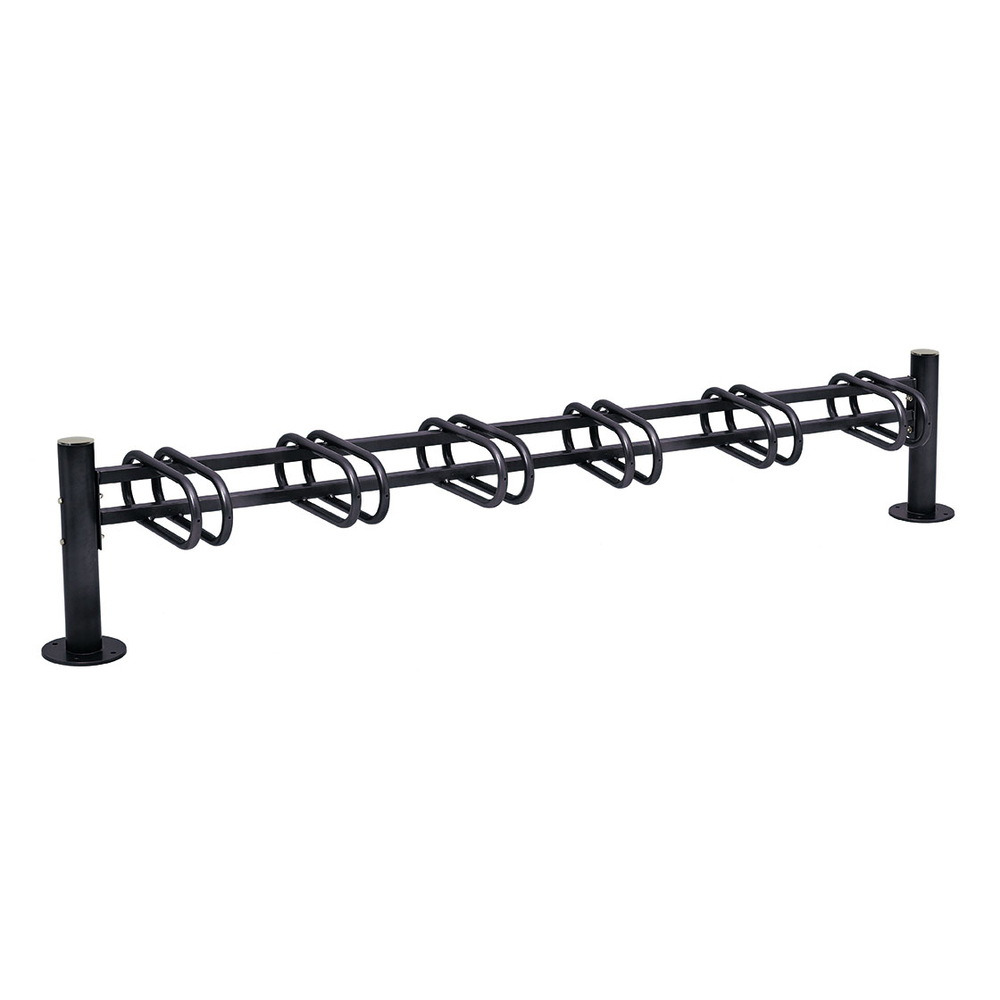 Support cycles Province Inox brossé RAL9005 - 6 places - simple face - PROCITY - 207314.9005