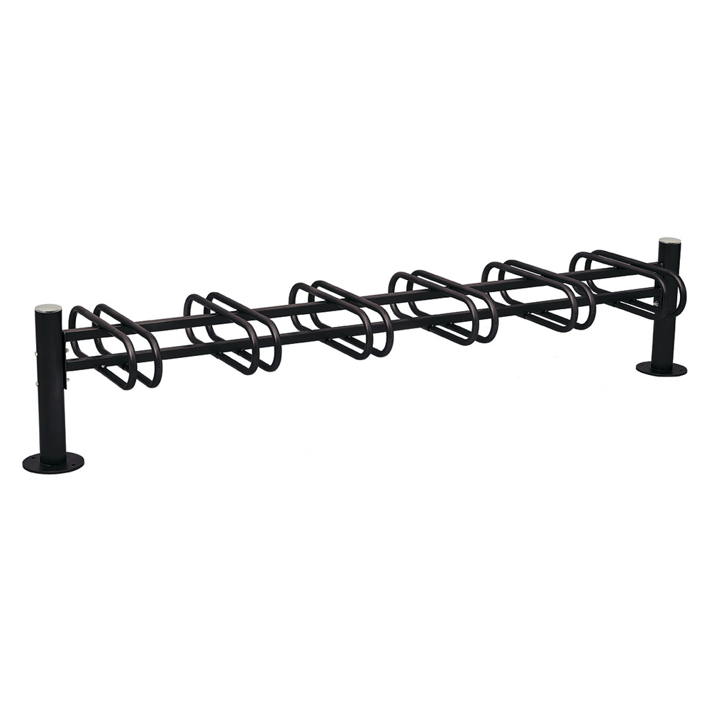 Support cycles Province Inox brossé RAL9005 - 6 places - double face - PROCITY - 207323.9005