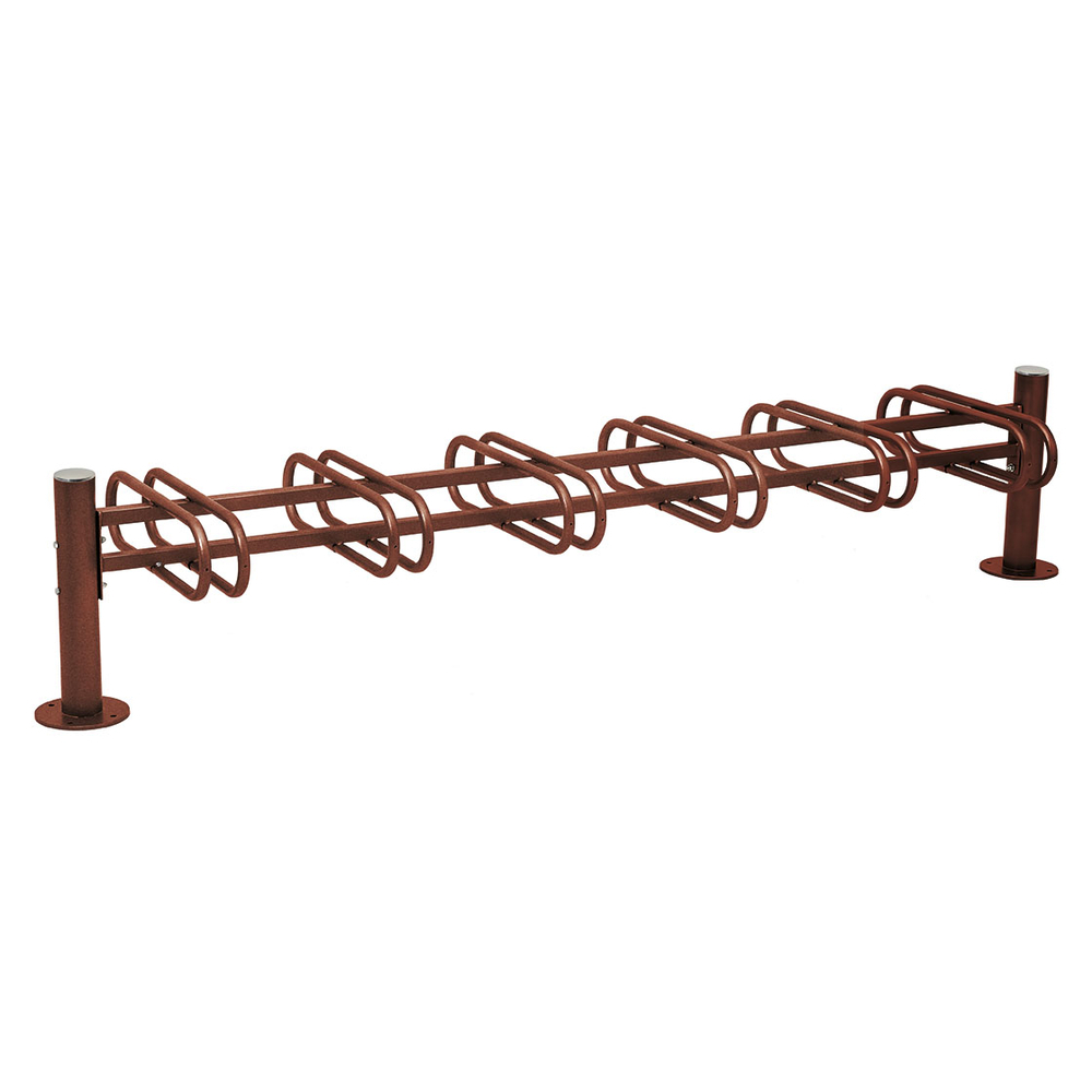 Support cycles Province Inox brossé Aspect Corten - 6 places - double face - PROCITY - 207323.S025