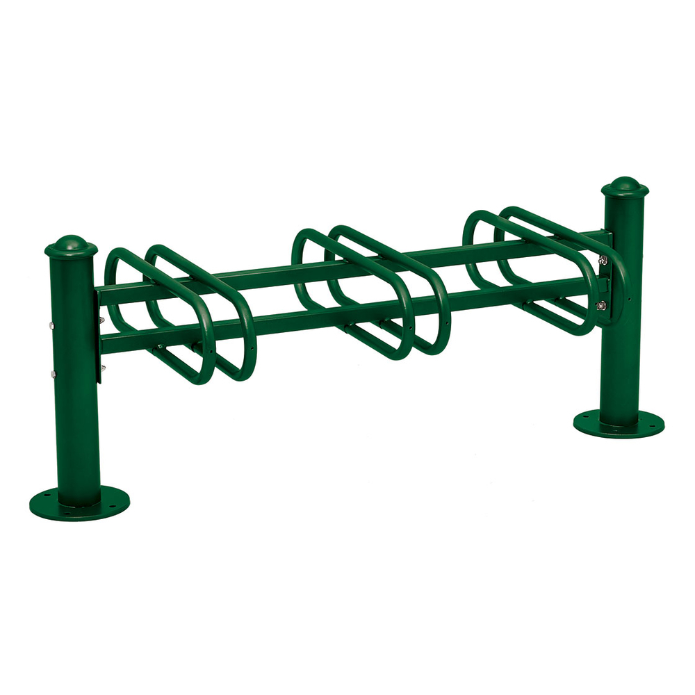Support cycles Province Agora RAL6005 - 3 places - double face - PROCITY - 207350.6005