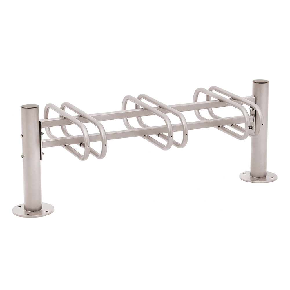 Support cycles Province Inox brossé RAL7044 - 3 places - double face - PROCITY - 207353.7044