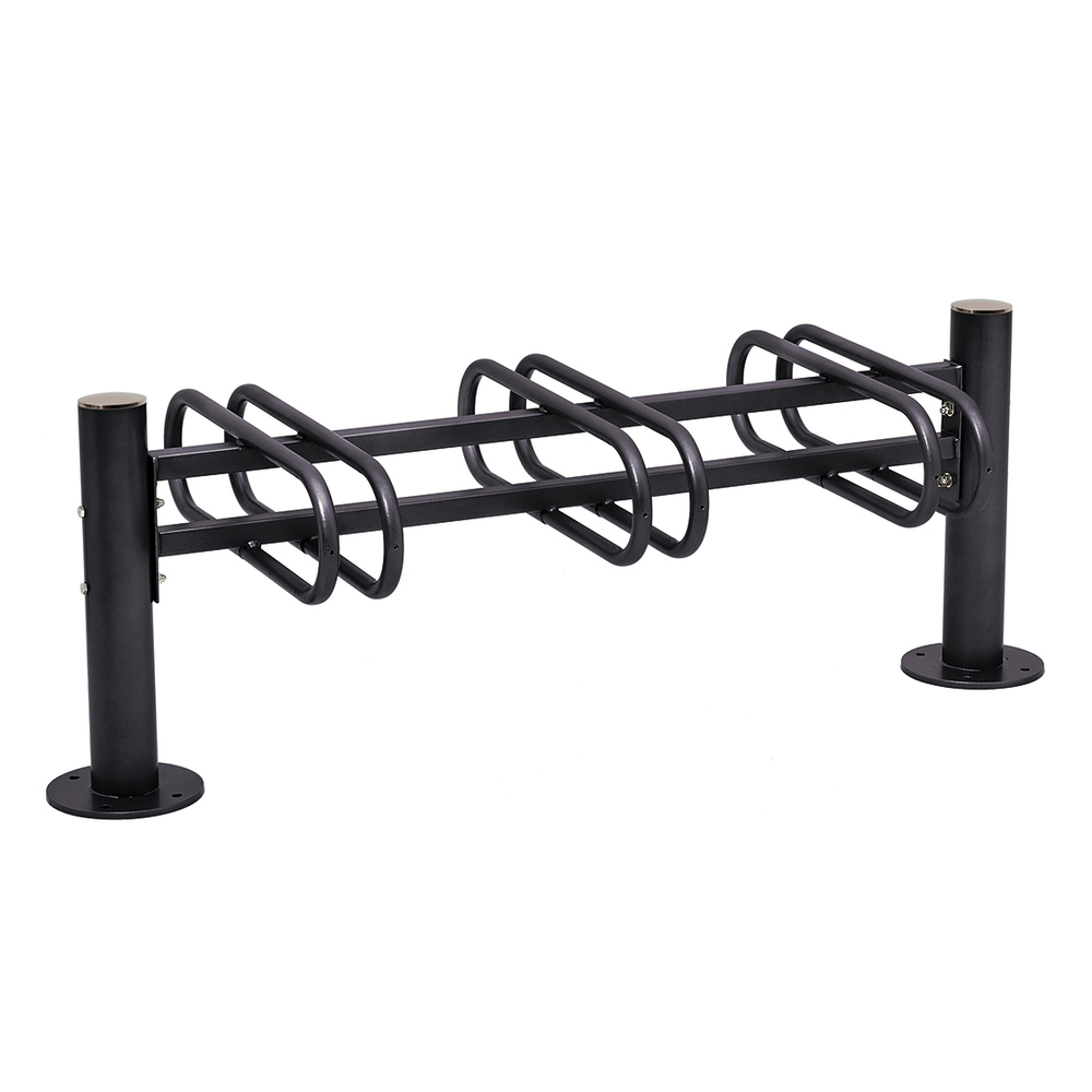 Support cycles Province Inox brossé RAL9005 - 3 places - double face - PROCITY - 207353.9005