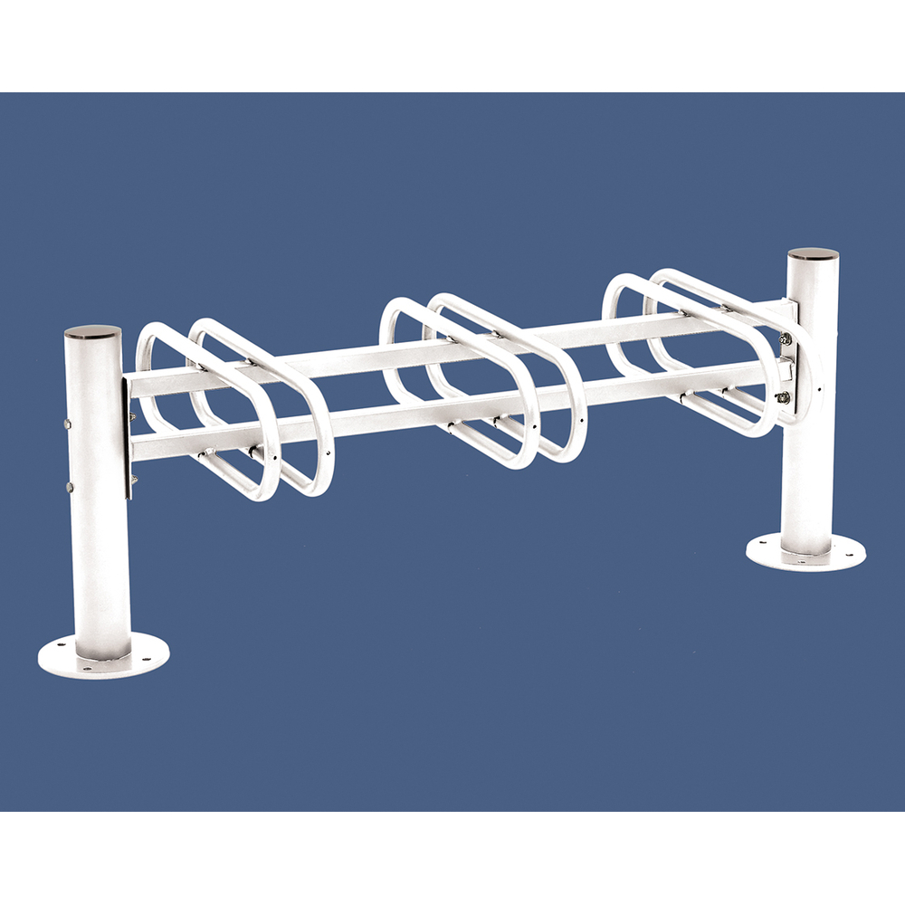 Support cycles Province Inox brossé RAL9010 - 3 places - double face - PROCITY - 207353.9010
