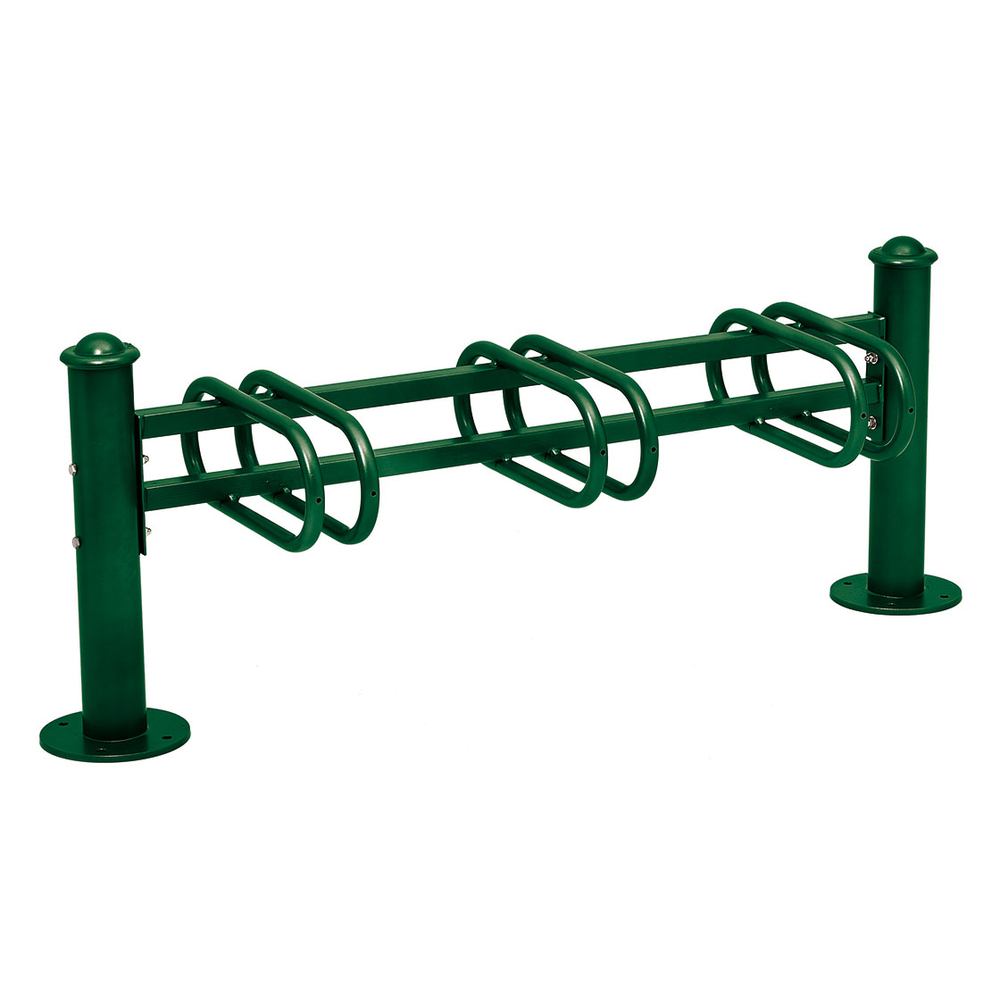 Support cycles Province Agora RAL6005 - 3 places - simple face - PROCITY - 207360.6005
