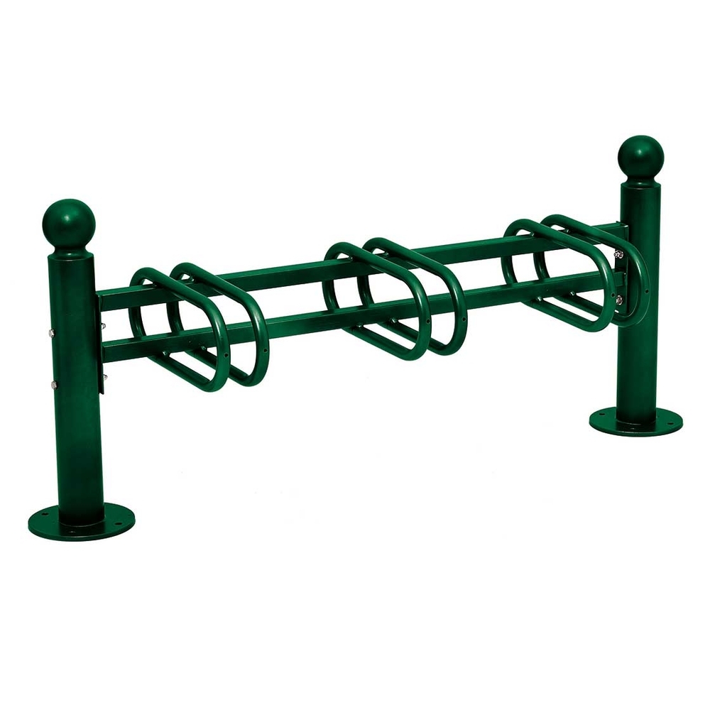 Support cycles Province Boule RAL6005 - 3 places - simple face - PROCITY - 207361.6005