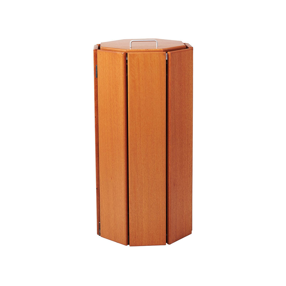 Corbeille Séville octogonale 100 litres lasuré chêne clair - Sans seau intérieur - PROCITY - 208068.CHEC