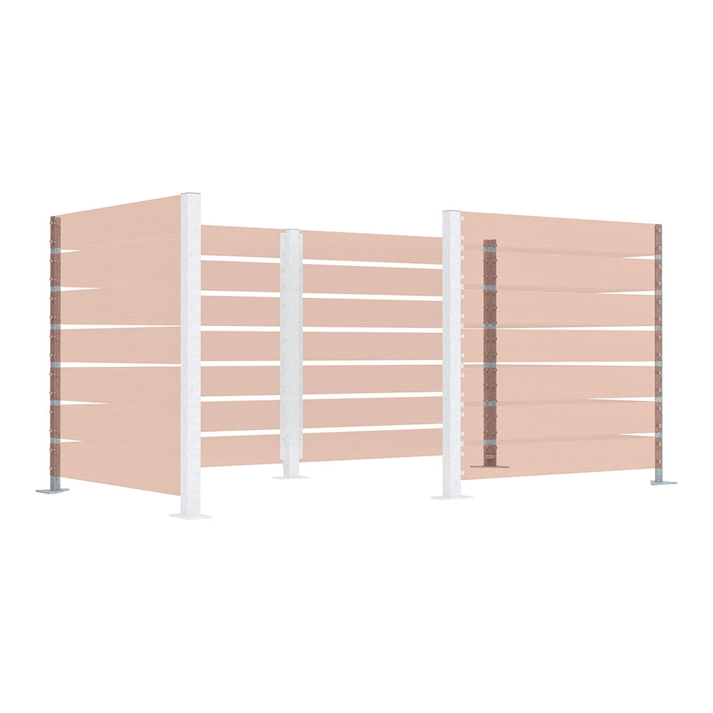 Poteaux cache-conteneurs modulable Galva Poteau d'angle sur platine fixe - PROCITY - 208082