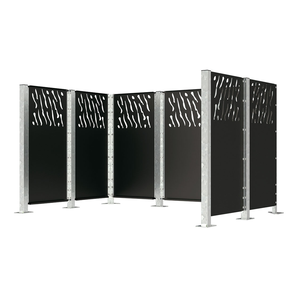 Cache-conteneurs modulable en acier RAL9005 - PROCITY - 208089.9005