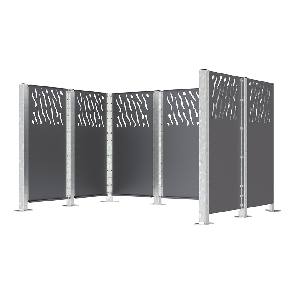 Cache-conteneurs modulable en acier Gris PROCITY - 208089.GPRO