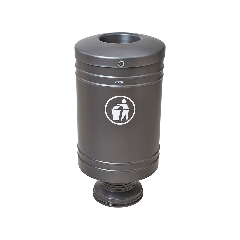 Corbeille Gascogne socle en fonte 60 litres Gris PROCITY - 208100.GPRO