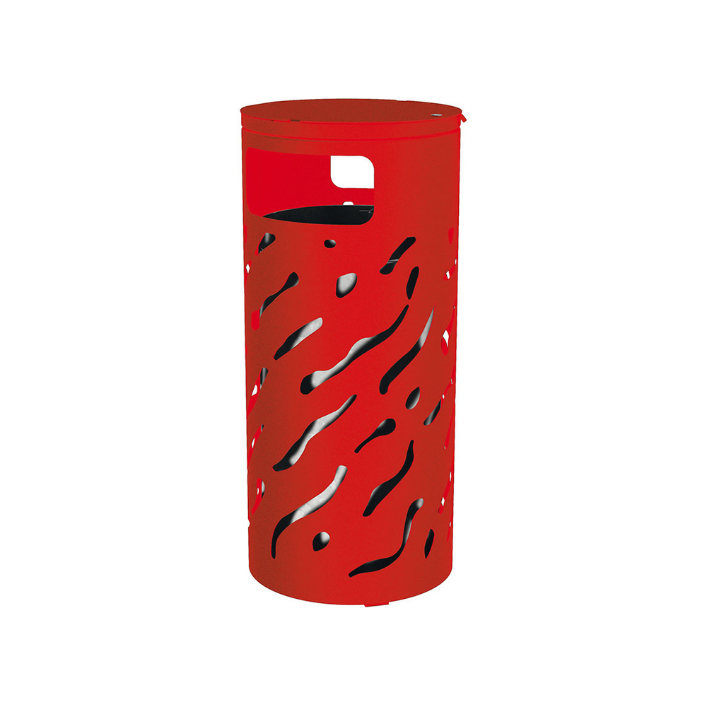 Corbeille Venise couvercle réhaussé 80 litres RAL3020 - Couvercle rehaussé seau Galva - PROCITY - 208103.3020