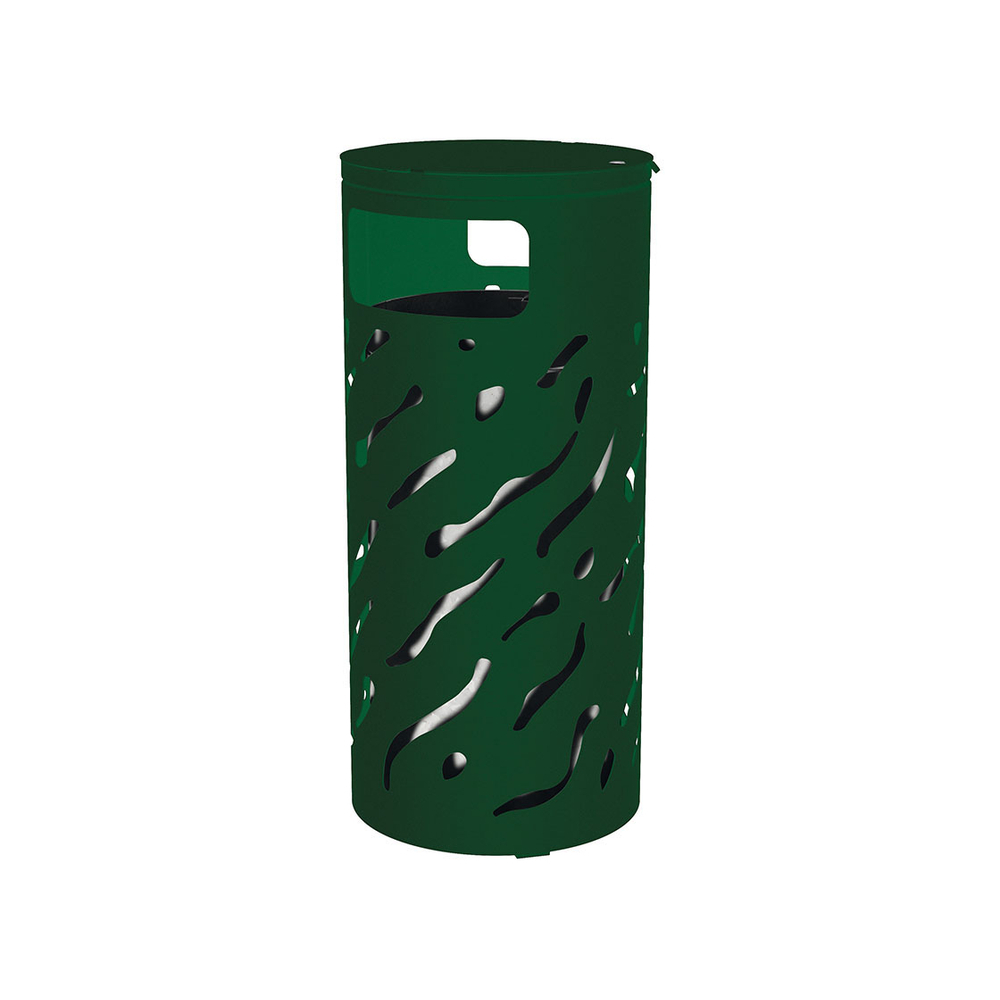 Corbeille Venise couvercle réhaussé 80 litres RAL6005 - Couvercle rehaussé seau Galva - PROCITY - 208103.6005