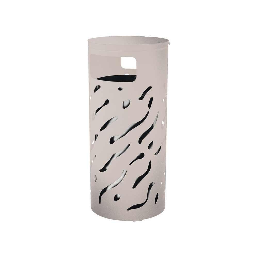 Corbeille Venise couvercle réhaussé 80 litres RAL7044 - Couvercle rehaussé seau Galva - PROCITY - 208103.7044