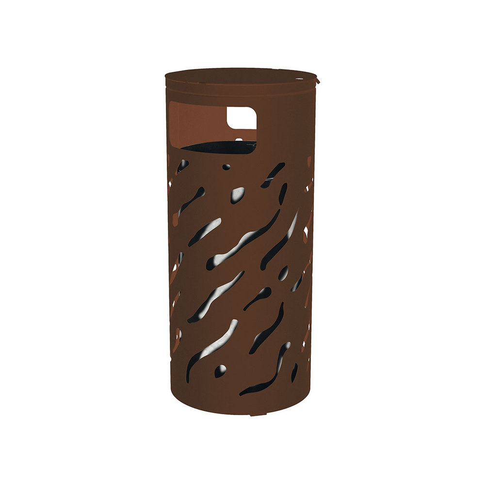 Corbeille Venise couvercle réhaussé 80 litres RAL8017 - Couvercle rehaussé seau Galva - PROCITY - 208103.8017