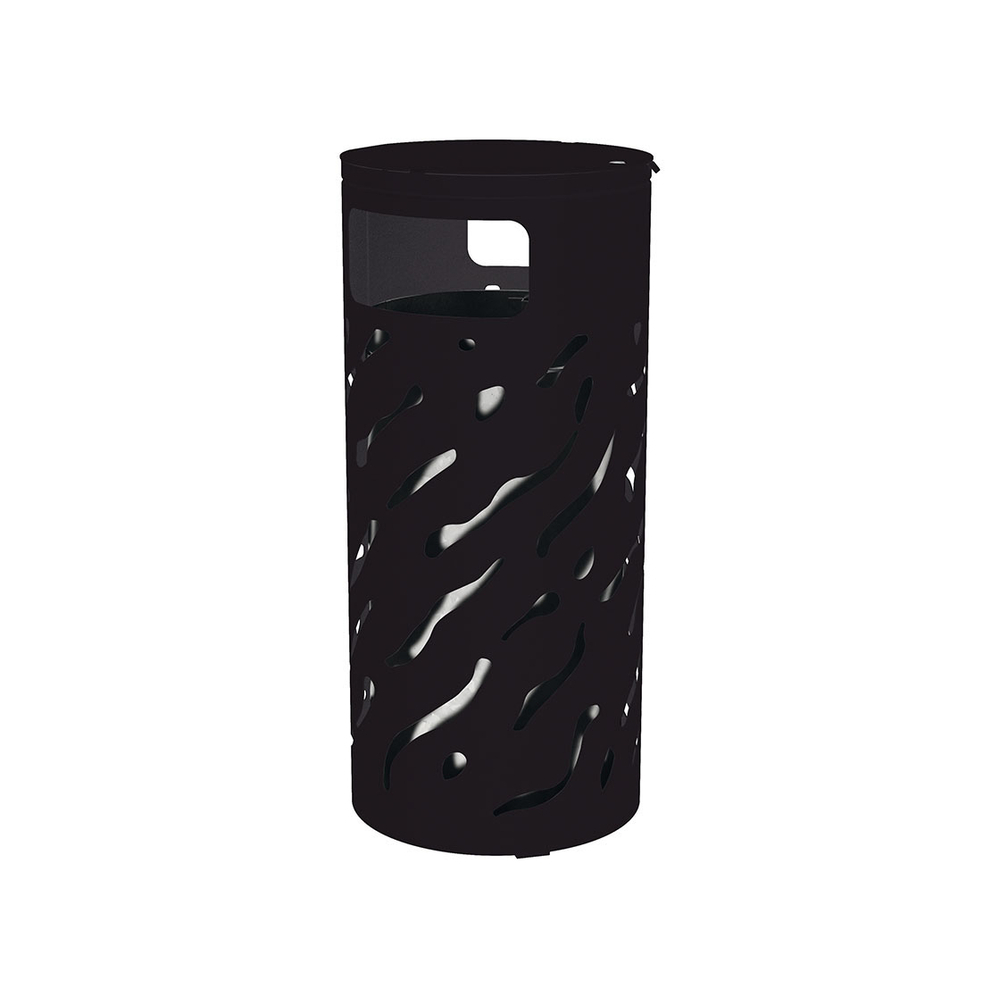 Corbeille Venise couvercle réhaussé 80 litres RAL9005 - Couvercle rehaussé seau Galva - PROCITY - 208103.9005