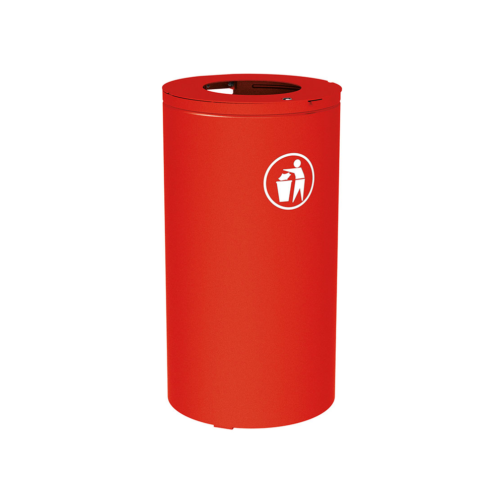 Corbeille Olbia 80 ou 120 litres RAL3020 - seau Galva - PROCITY - 208104.3020