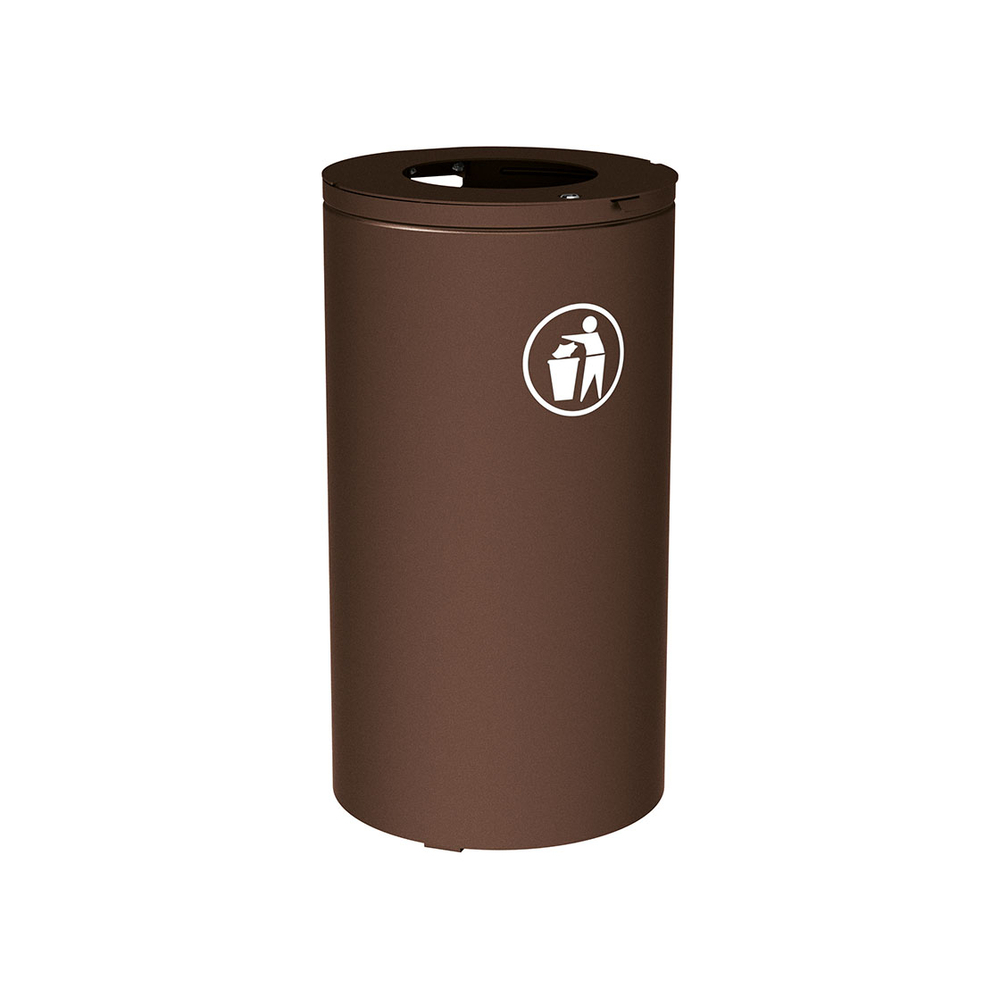 Corbeille Olbia 80 ou 120 litres RAL8017 - seau Galva - PROCITY - 208104.8017