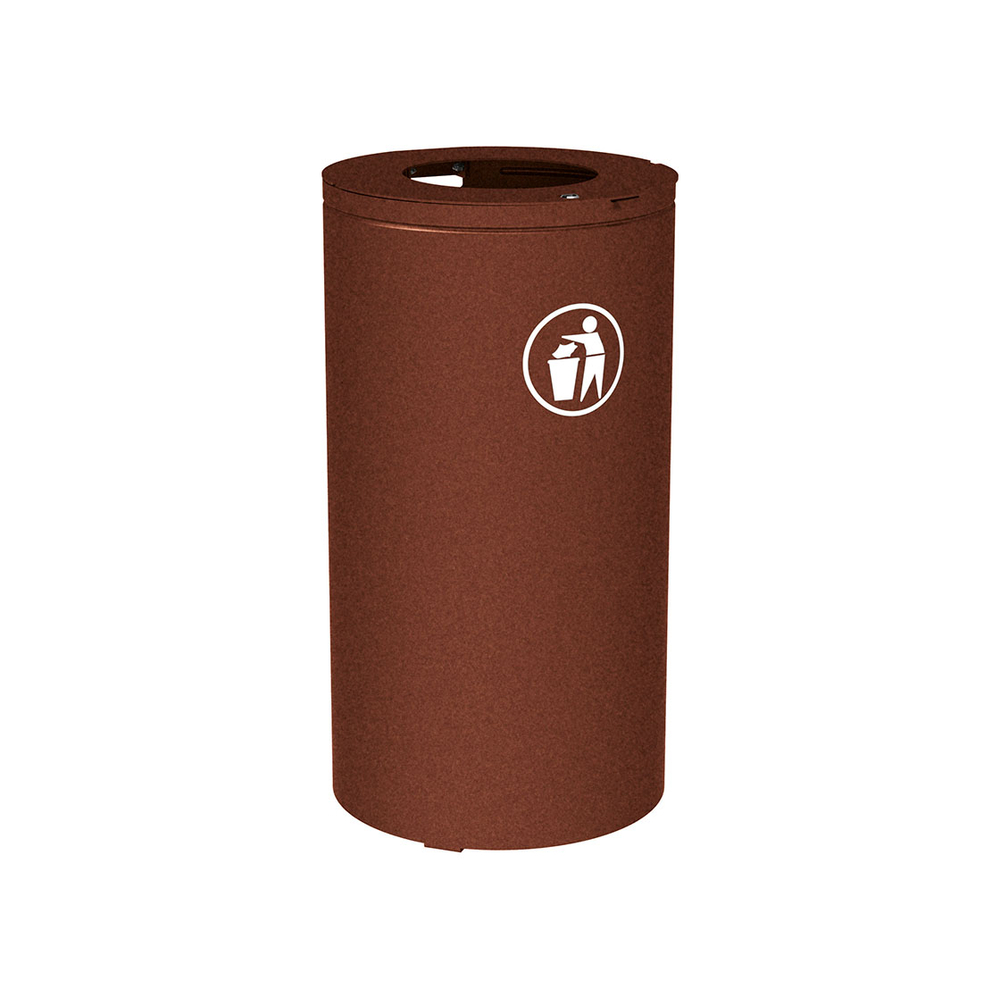 Corbeille Olbia 80 ou 120 litres Aspect Corten - seau Galva - PROCITY - 208104.S025