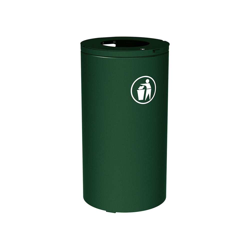 Corbeille Olbia 80 ou 120 litres RAL6005 - Sans seau - PROCITY - 208105.6005