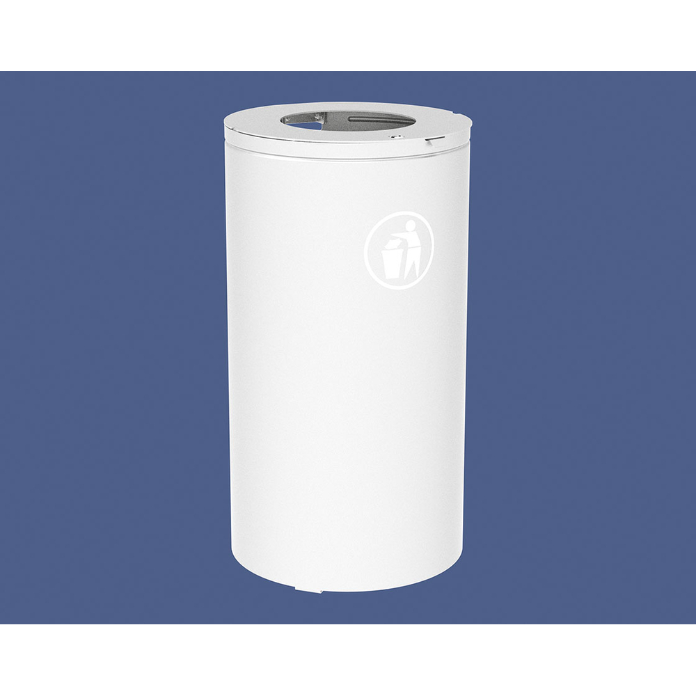 Corbeille Olbia 80 ou 120 litres RAL9010 - Sans seau - PROCITY - 208105.9010