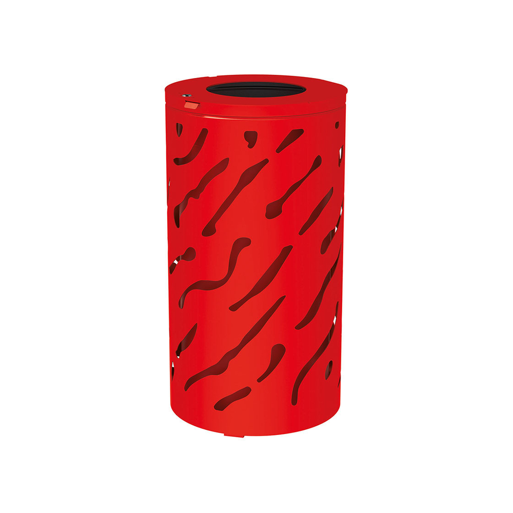 Corbeille Venise 80 ou 120 litres RAL3020 - seau peint sur Galva - PROCITY - 208106.3020