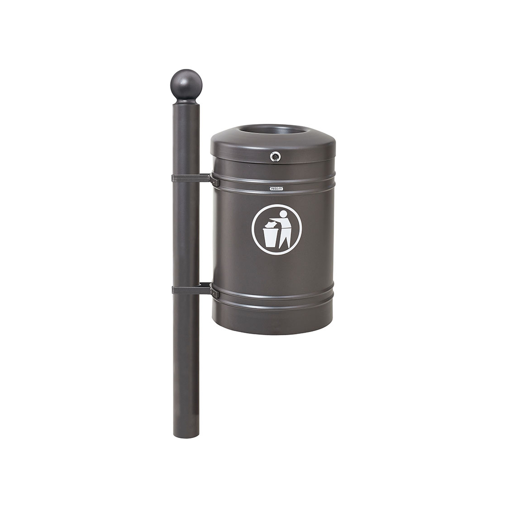 Corbeille Guyenne Boule 40 litres Gris PROCITY - 208120.GPRO