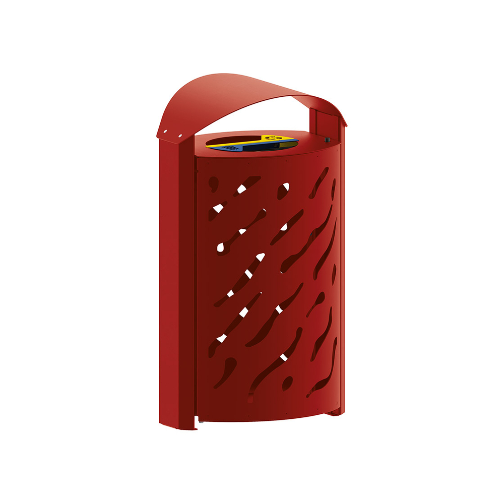 Corbeille Venise Tri sélectif 2x60 litres RAL3004 - couvercle réhaussé - PROCITY - 208124.3004