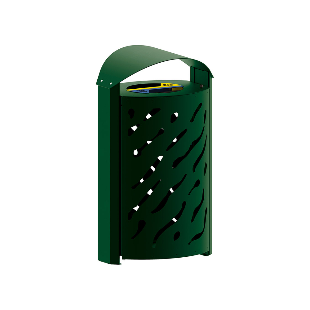 Corbeille Venise Tri sélectif 2x60 litres RAL6005 - couvercle réhaussé - PROCITY - 208124.6005