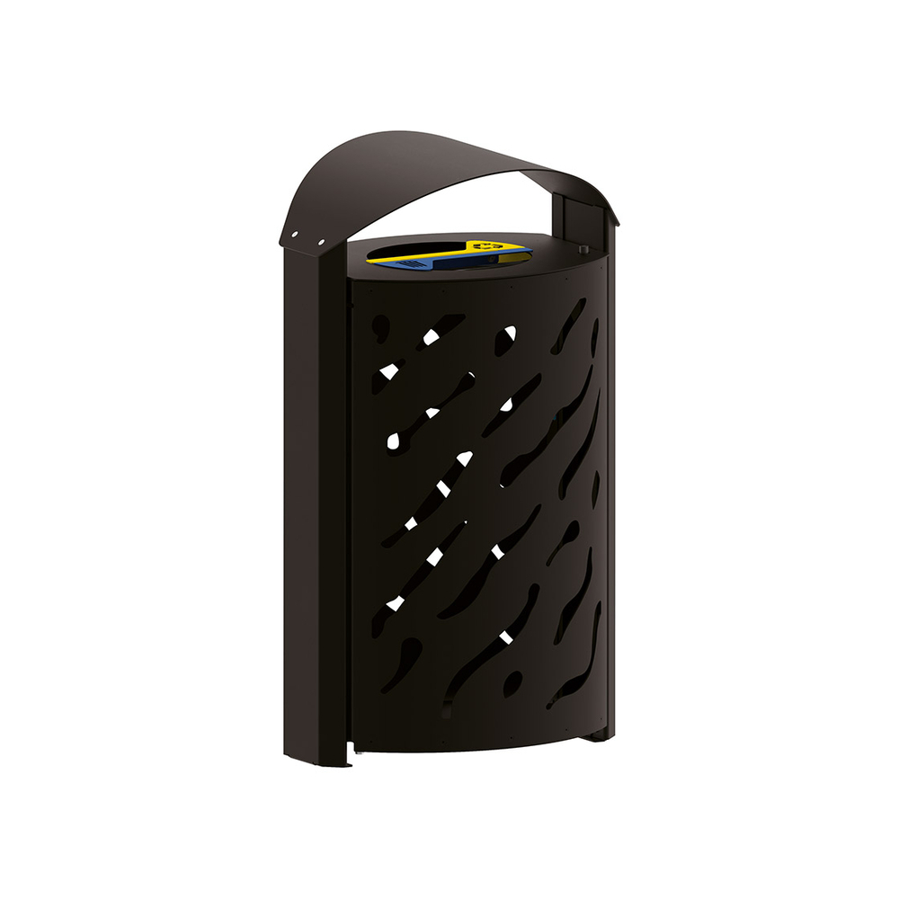 Corbeille Venise Tri sélectif 2x60 litres RAL9005 - couvercle réhaussé - PROCITY - 208124.9005