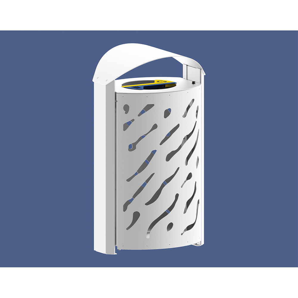 Corbeille Venise Tri sélectif 2x60 litres RAL9010 - couvercle réhaussé - PROCITY - 208124.9010