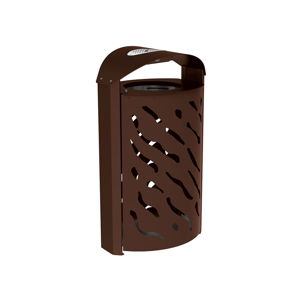 Corbeille Venise 120 litres RAL8017 - couvercle réhaussé et cendrier - PROCITY - 208126.8017