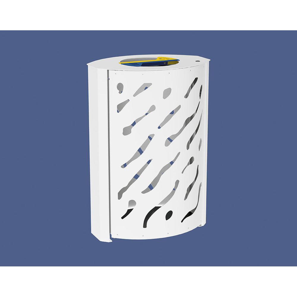 Corbeille Venise Tri sélectif 2x60 litres RAL9010 - Standard - PROCITY - 208128.9010