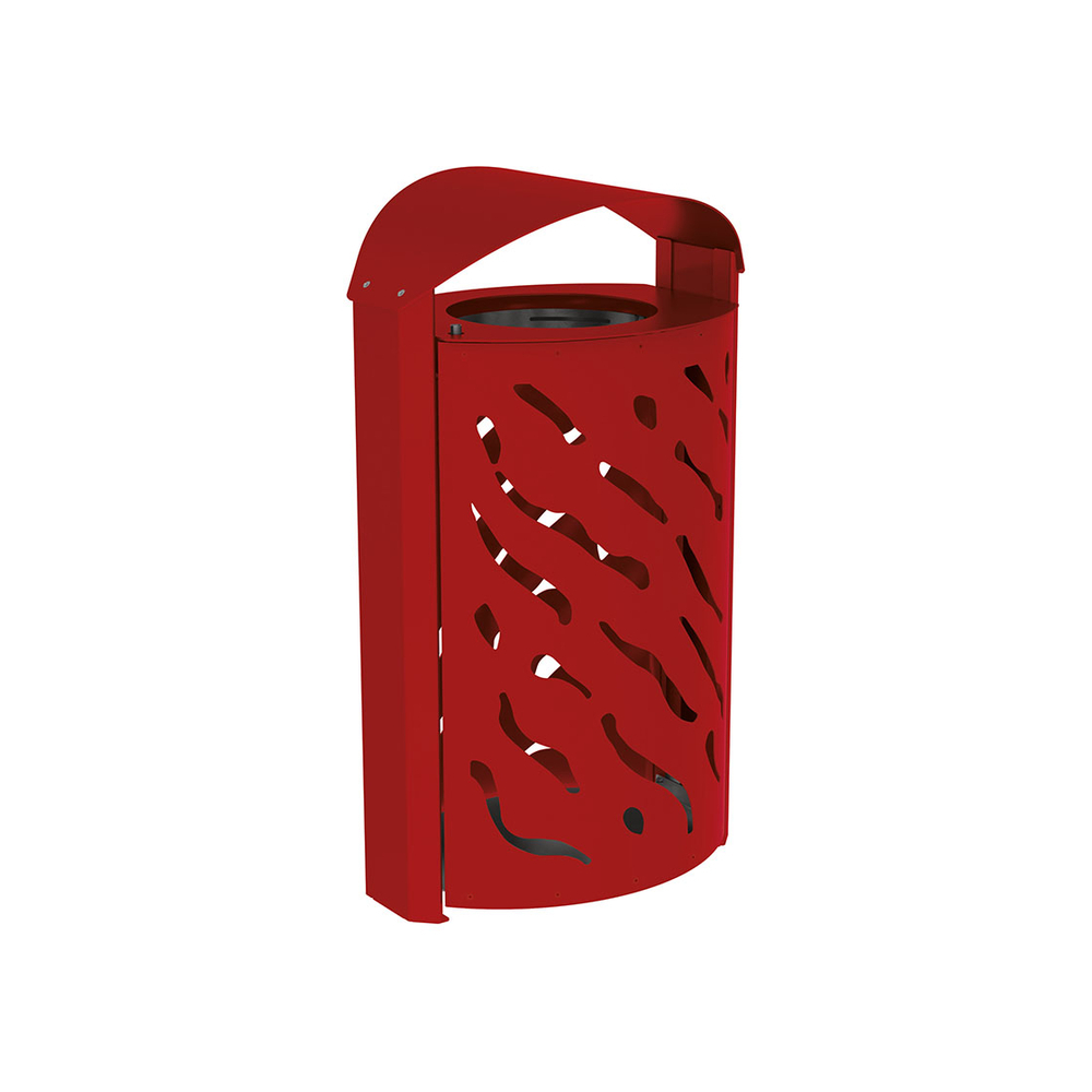 Corbeille Venise 120 litres RAL3004 - couvercle réhaussé - PROCITY - 208129.3004