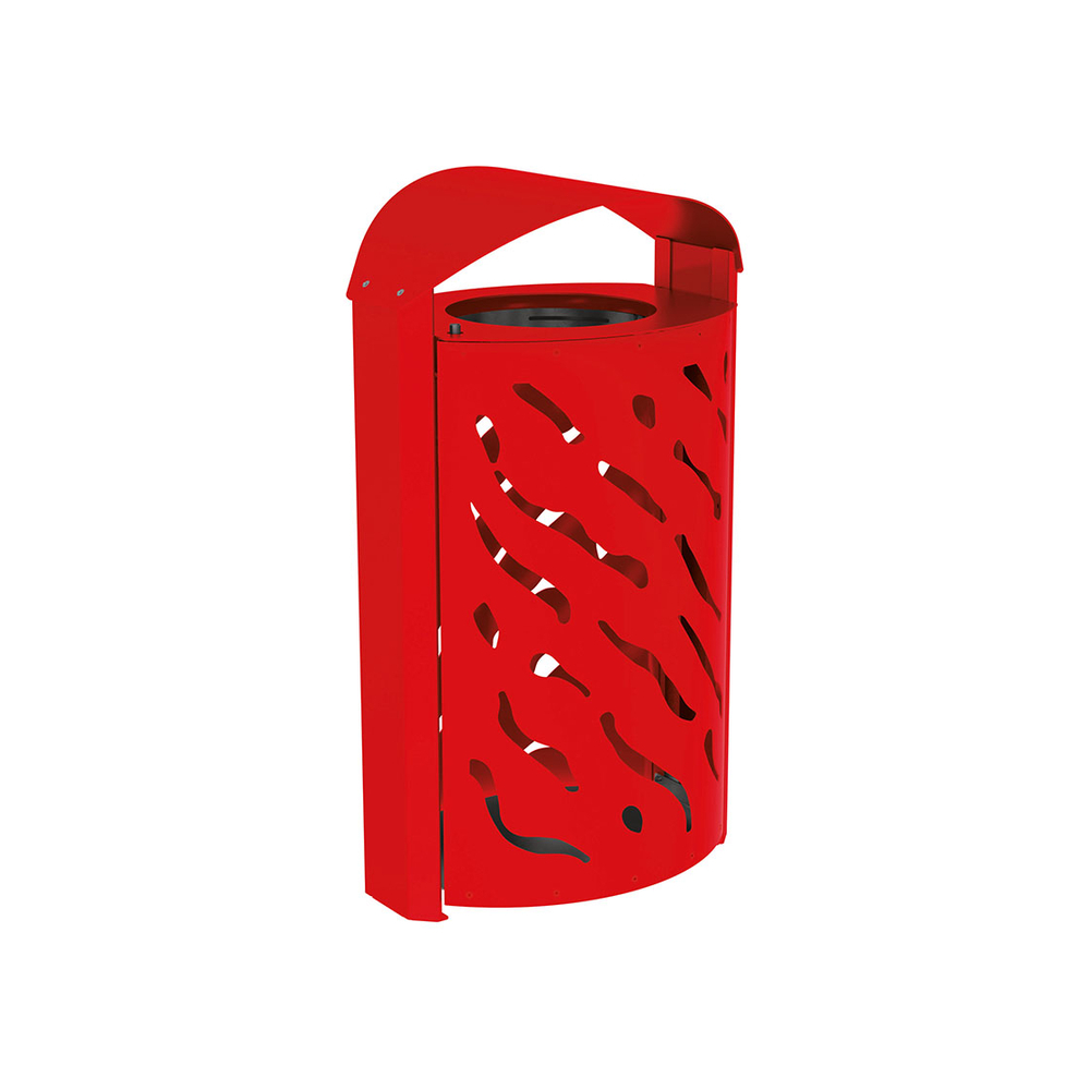 Corbeille Venise 120 litres RAL3020 - couvercle réhaussé - PROCITY - 208129.3020