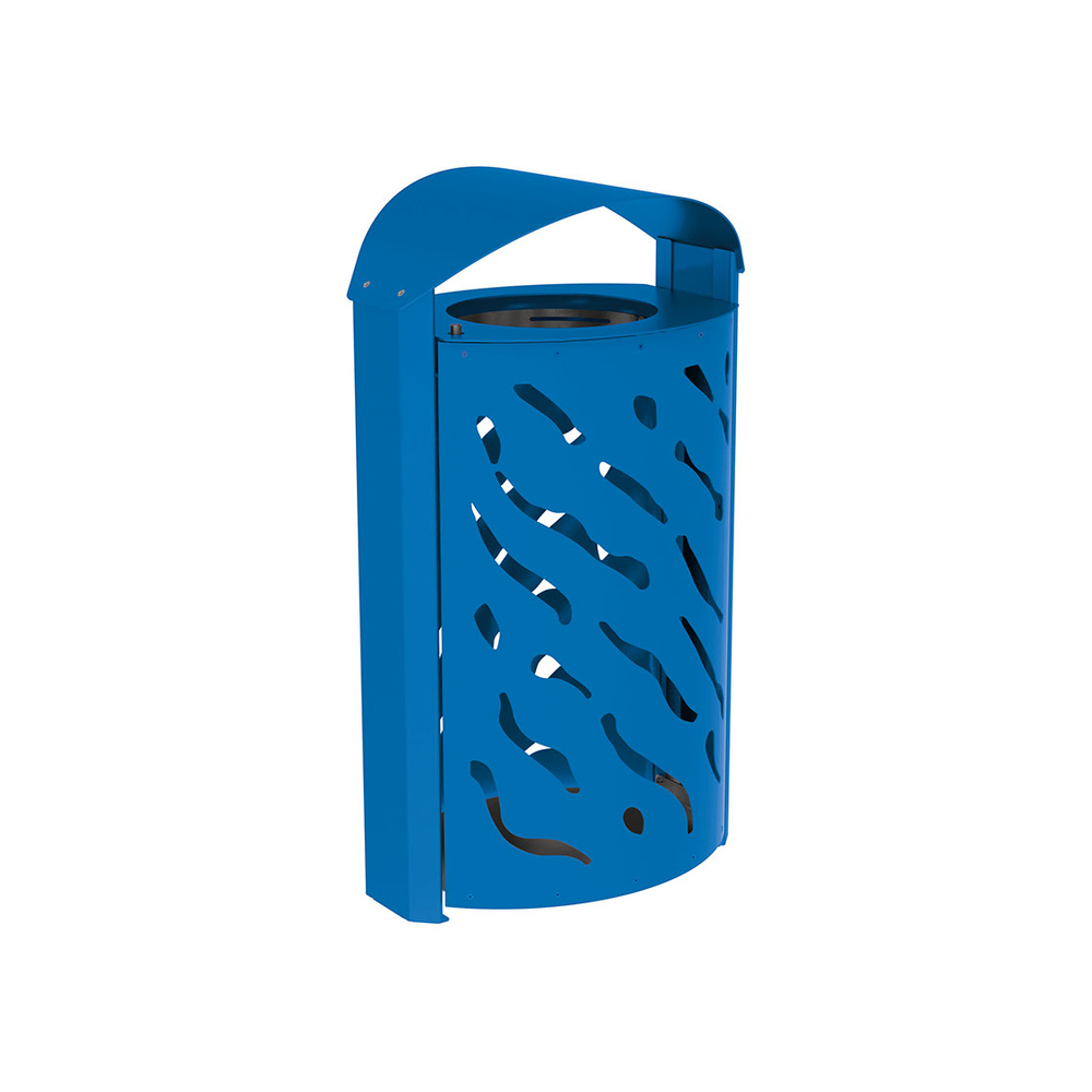 Corbeille Venise 120 litres RAL5010 - couvercle réhaussé - PROCITY - 208129.5010