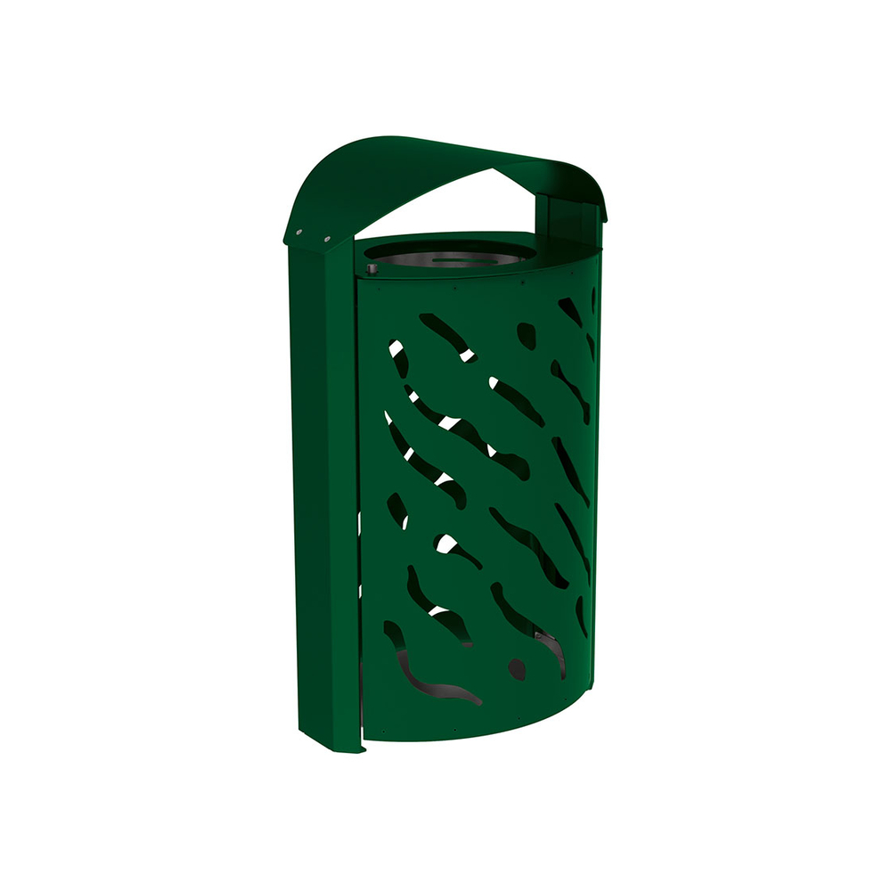 Corbeille Venise 120 litres RAL6005 - couvercle réhaussé - PROCITY - 208129.6005