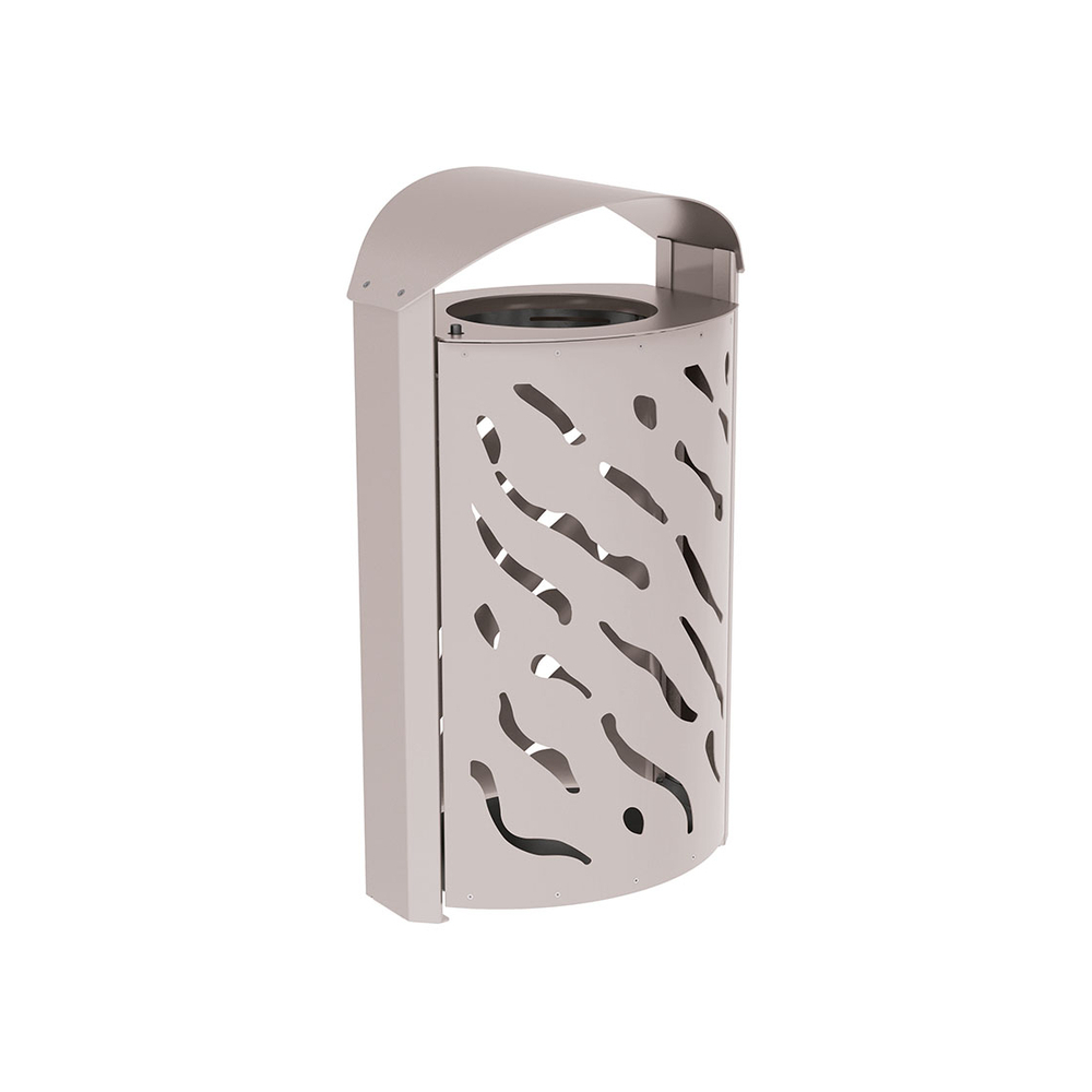 Corbeille Venise 120 litres RAL7044 - couvercle réhaussé - PROCITY - 208129.7044