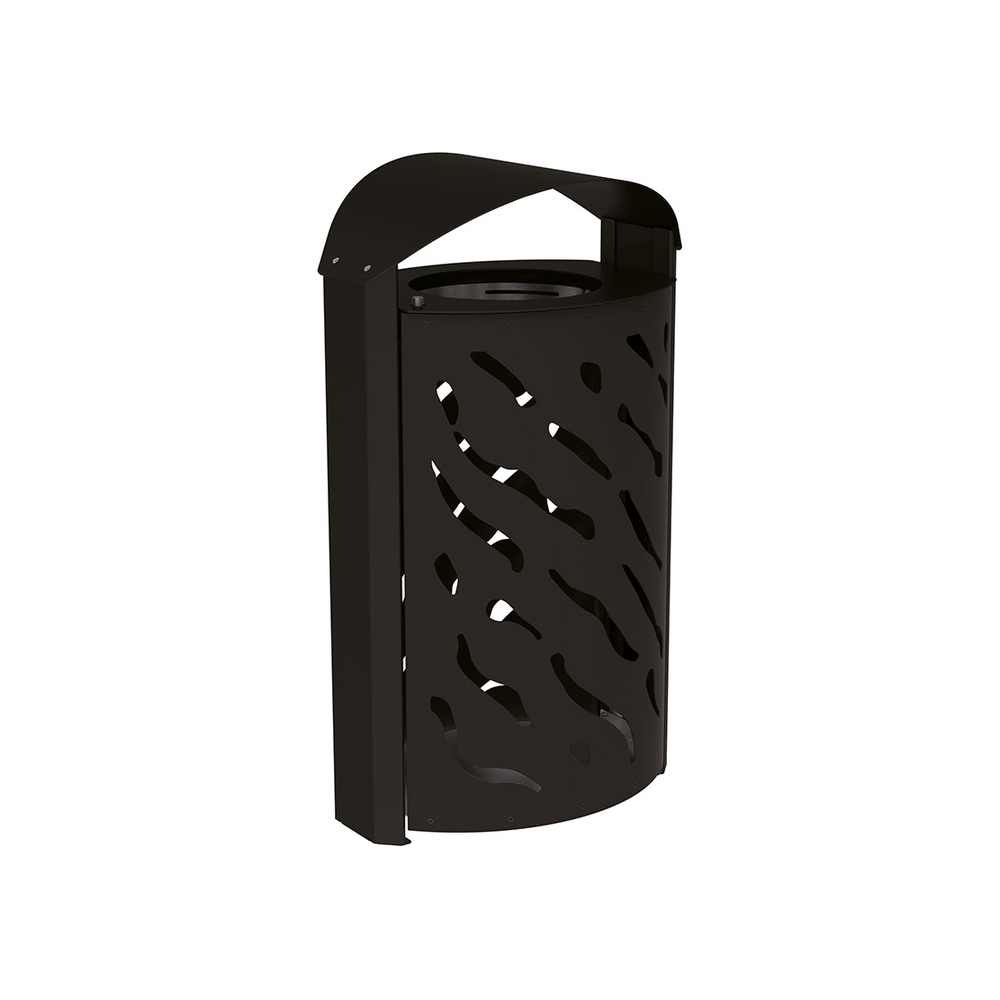 Corbeille Venise 120 litres RAL9005 - couvercle réhaussé - PROCITY - 208129.9005