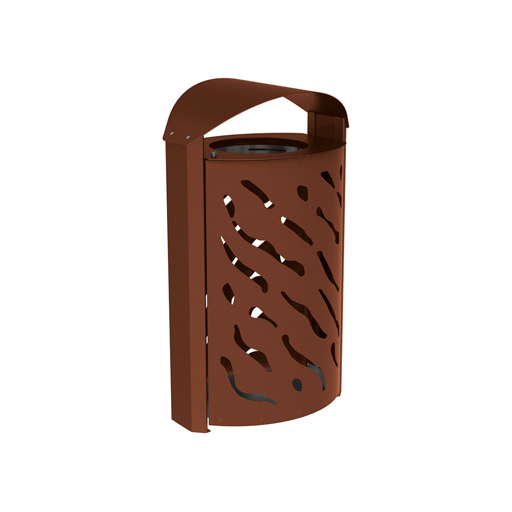 Corbeille Venise 120 litres Aspect Corten - couvercle réhaussé - PROCITY - 208129.S025